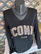 PULL FIN ICONIC LEOPARD  TU 34/42 PETIT 44 NOIR