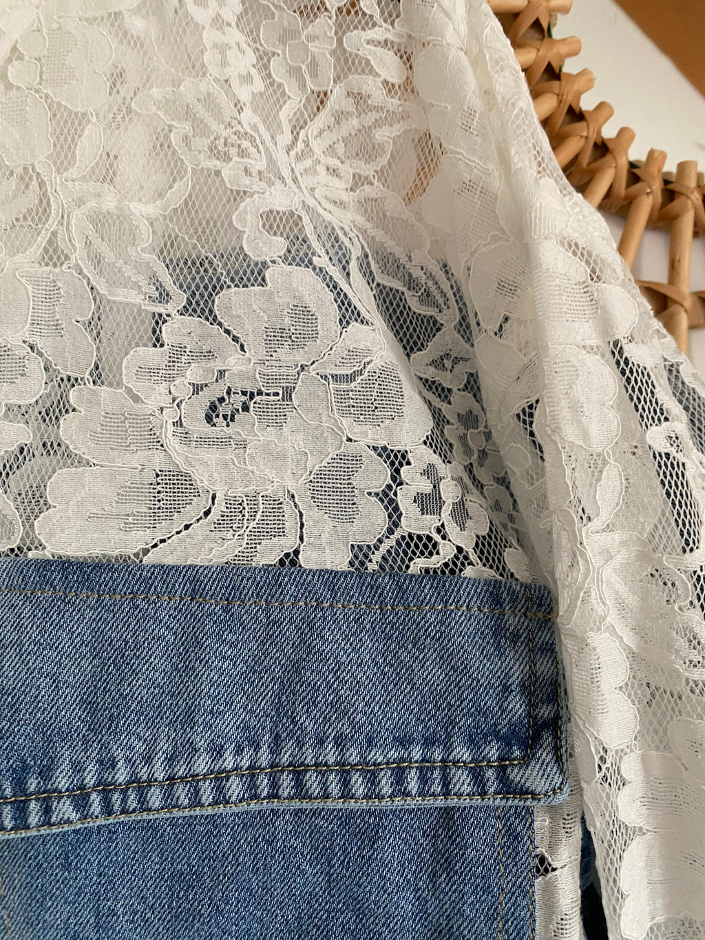 VESTE LOVENA JEAN ET DENTELLE TU 36/42