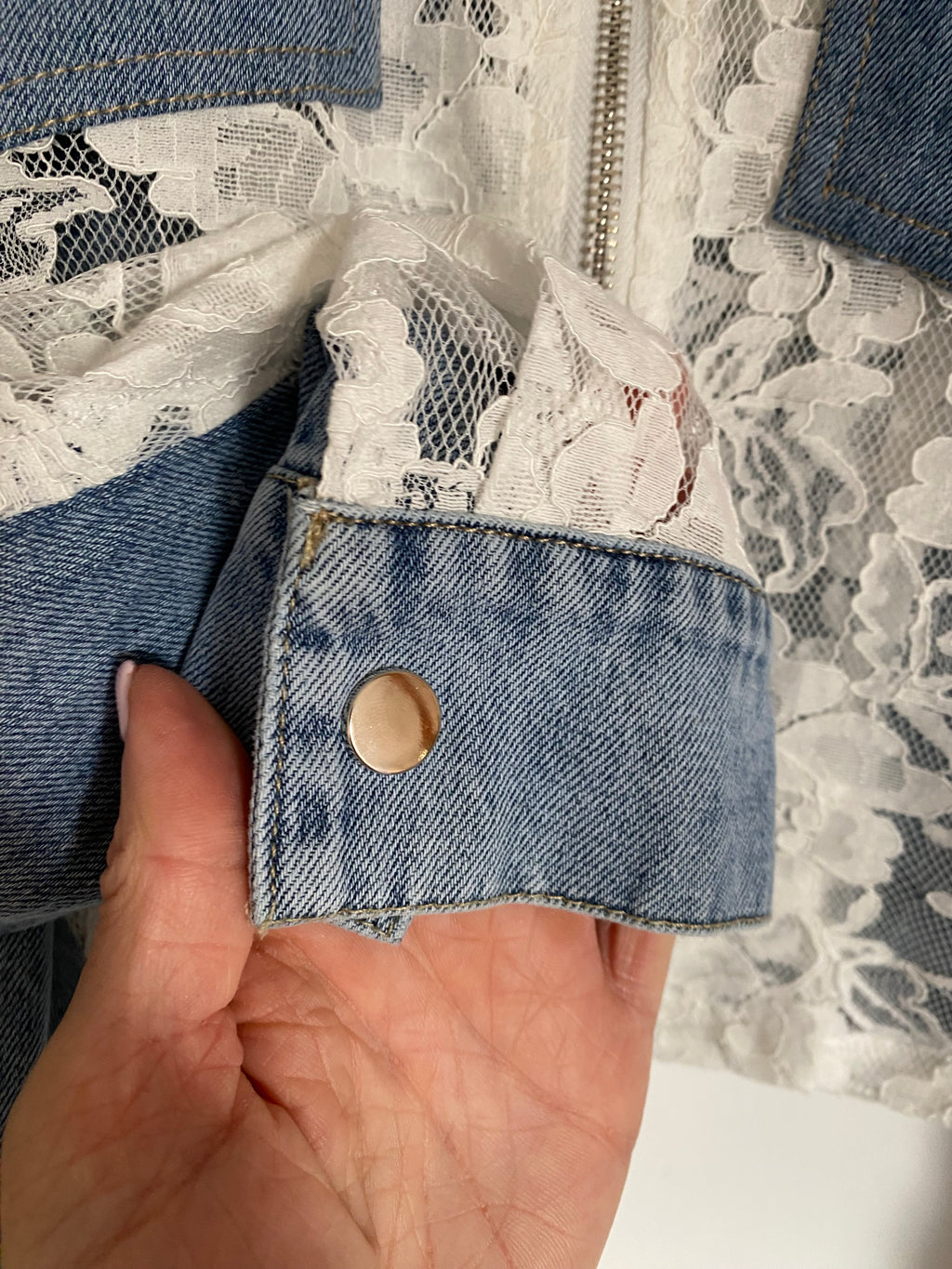 VESTE LOVENA JEAN ET DENTELLE TU 36/42