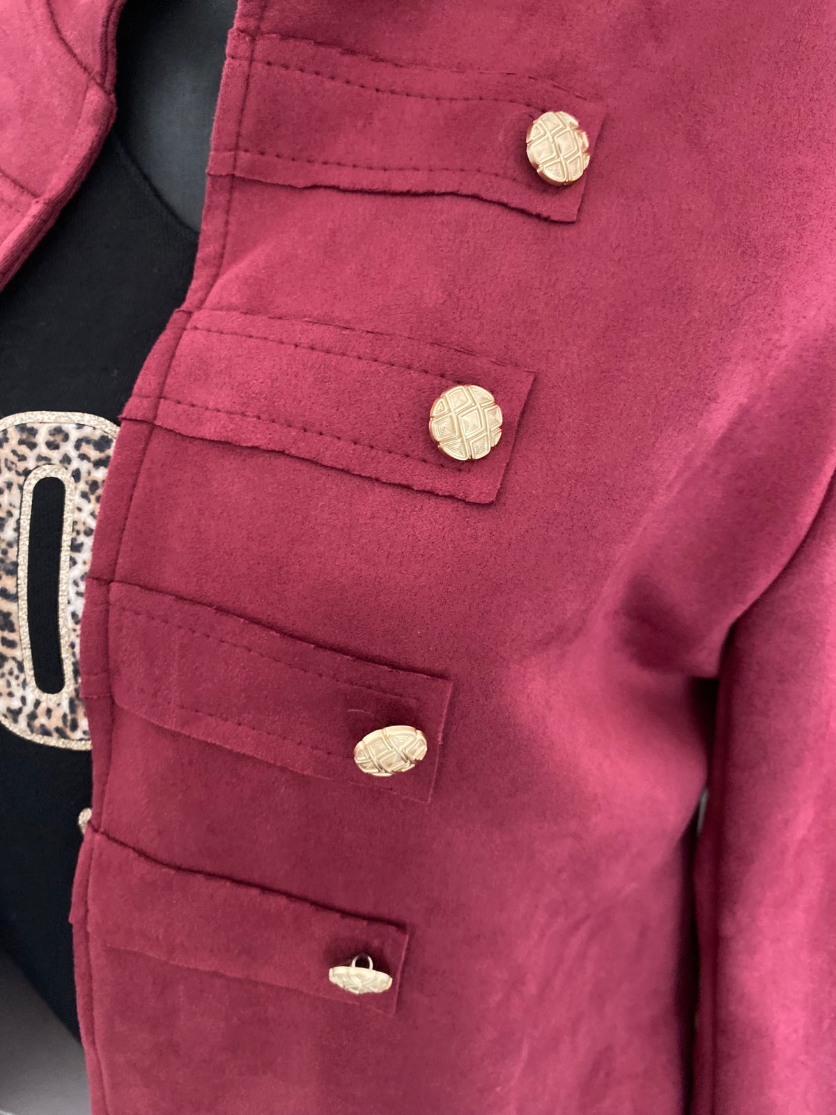 VESTE SUEDINE OFFICIER  TU 34/42 BORDEAUX