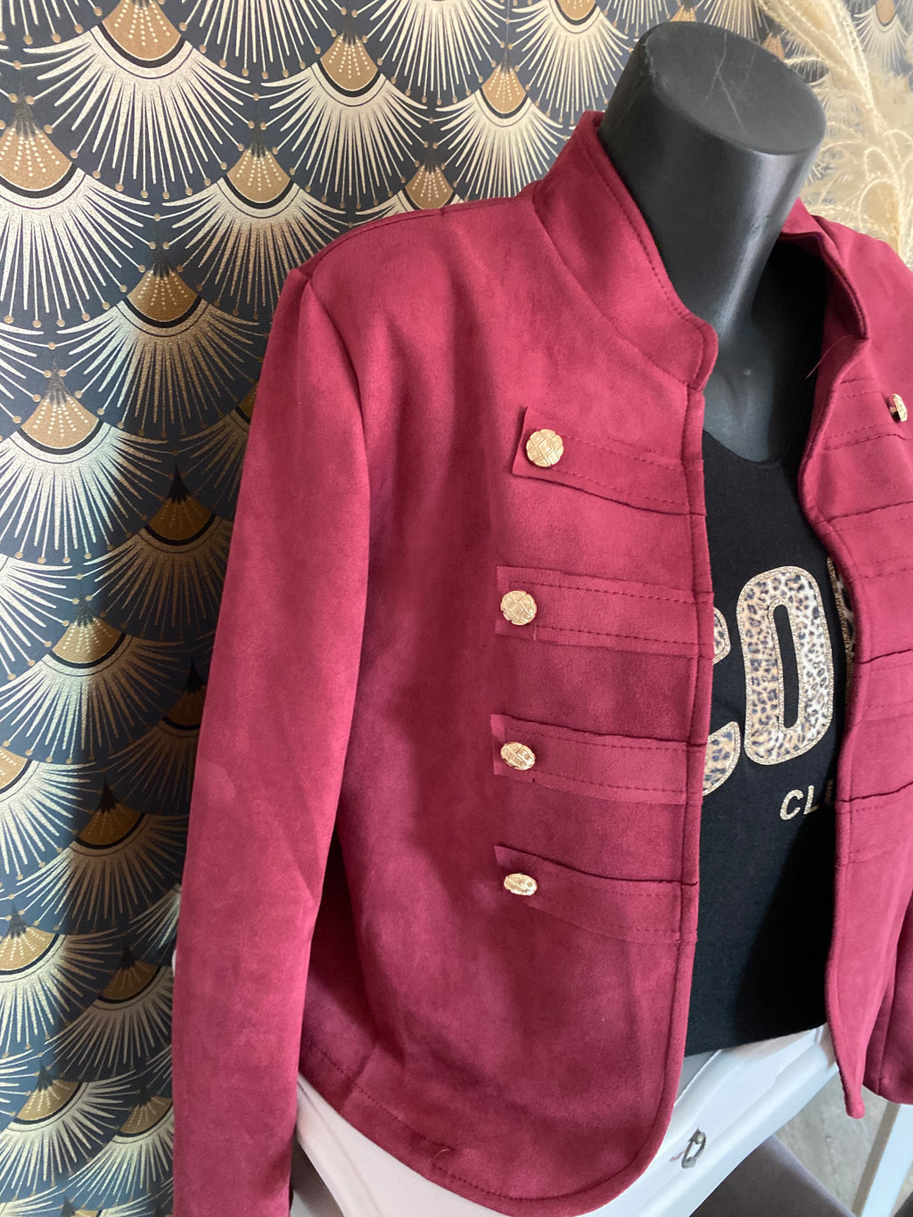 VESTE SUEDINE OFFICIER  TU 34/42 BORDEAUX