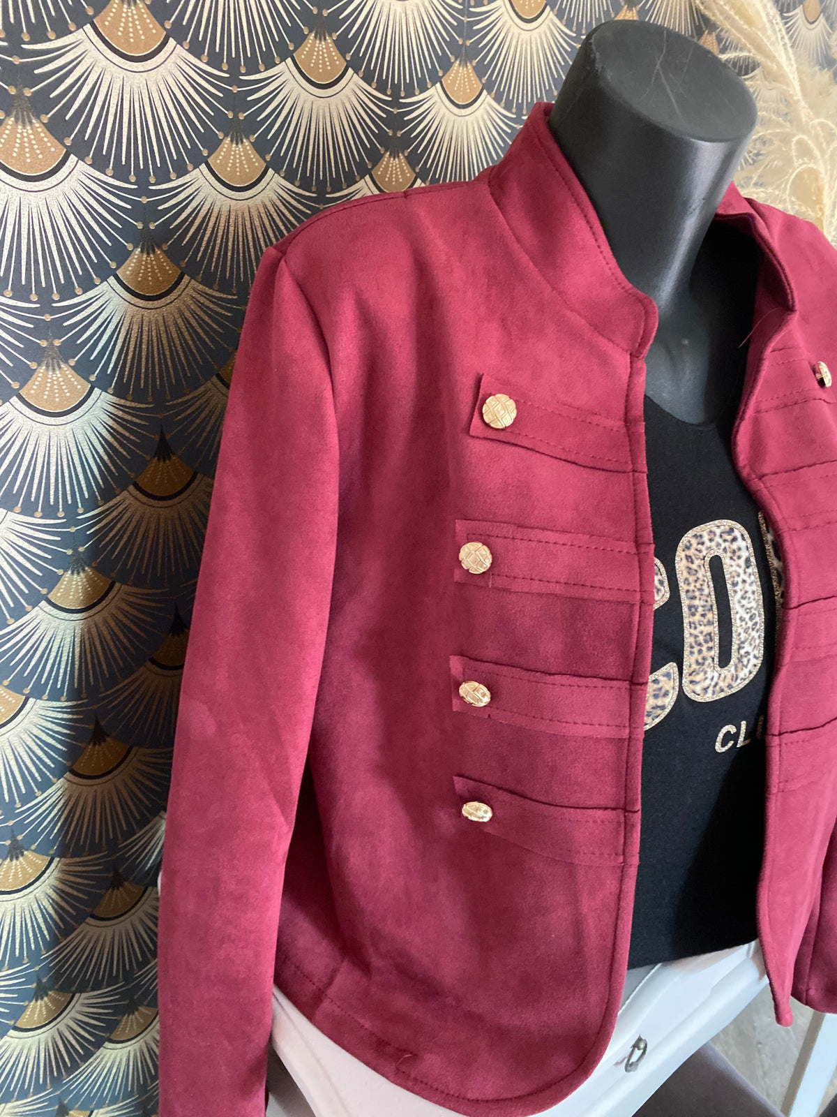 VESTE SUEDINE OFFICIER  TU 34/42 BORDEAUX