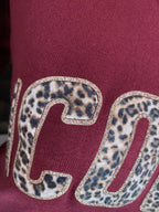 PULL FIN ICONIC LEOPARD  TU 34/42 PETIT 44 BORDEAUX