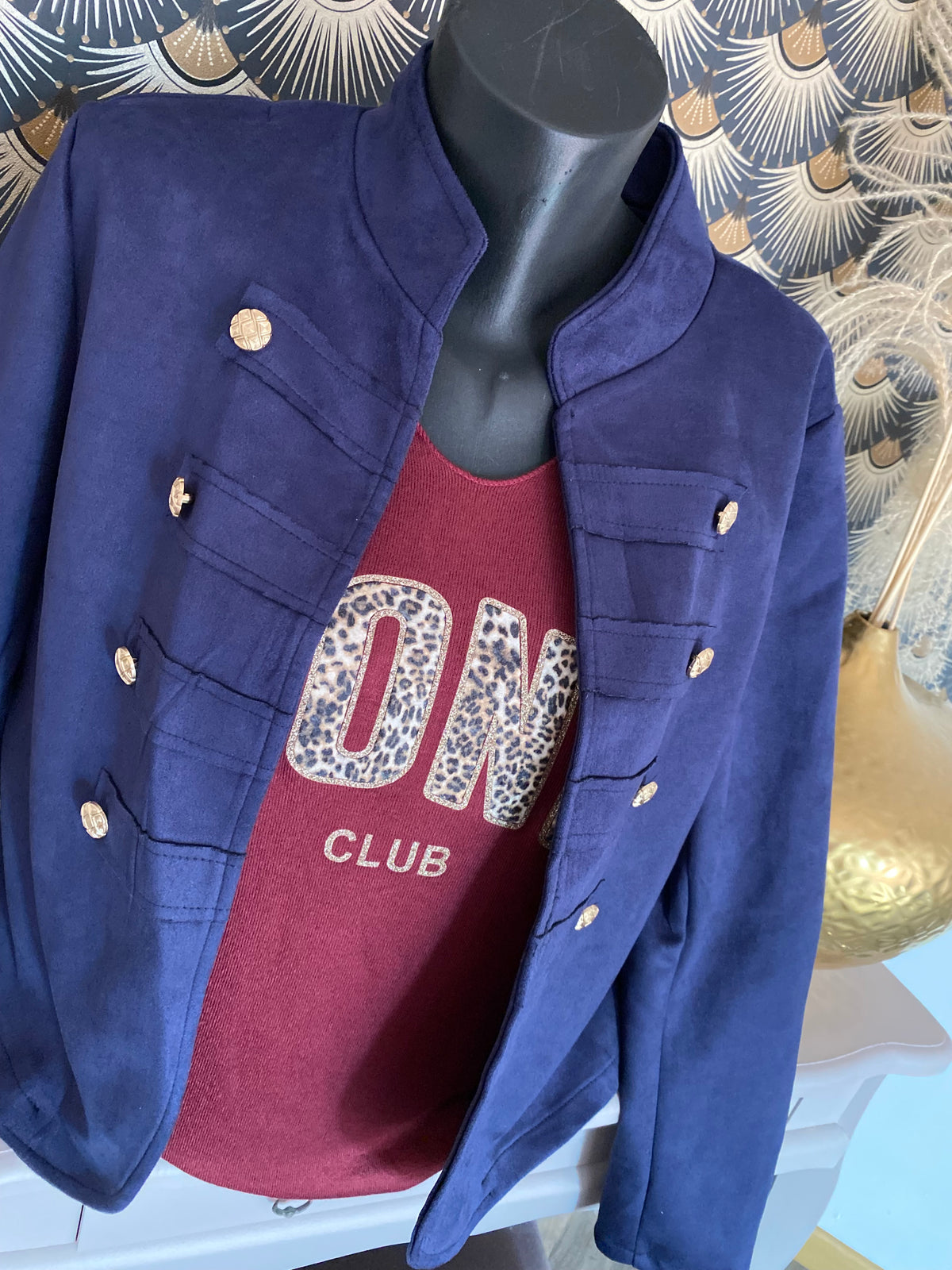 VESTE SUEDINE OFFICIER  TU 34/42 BLEU MARINE