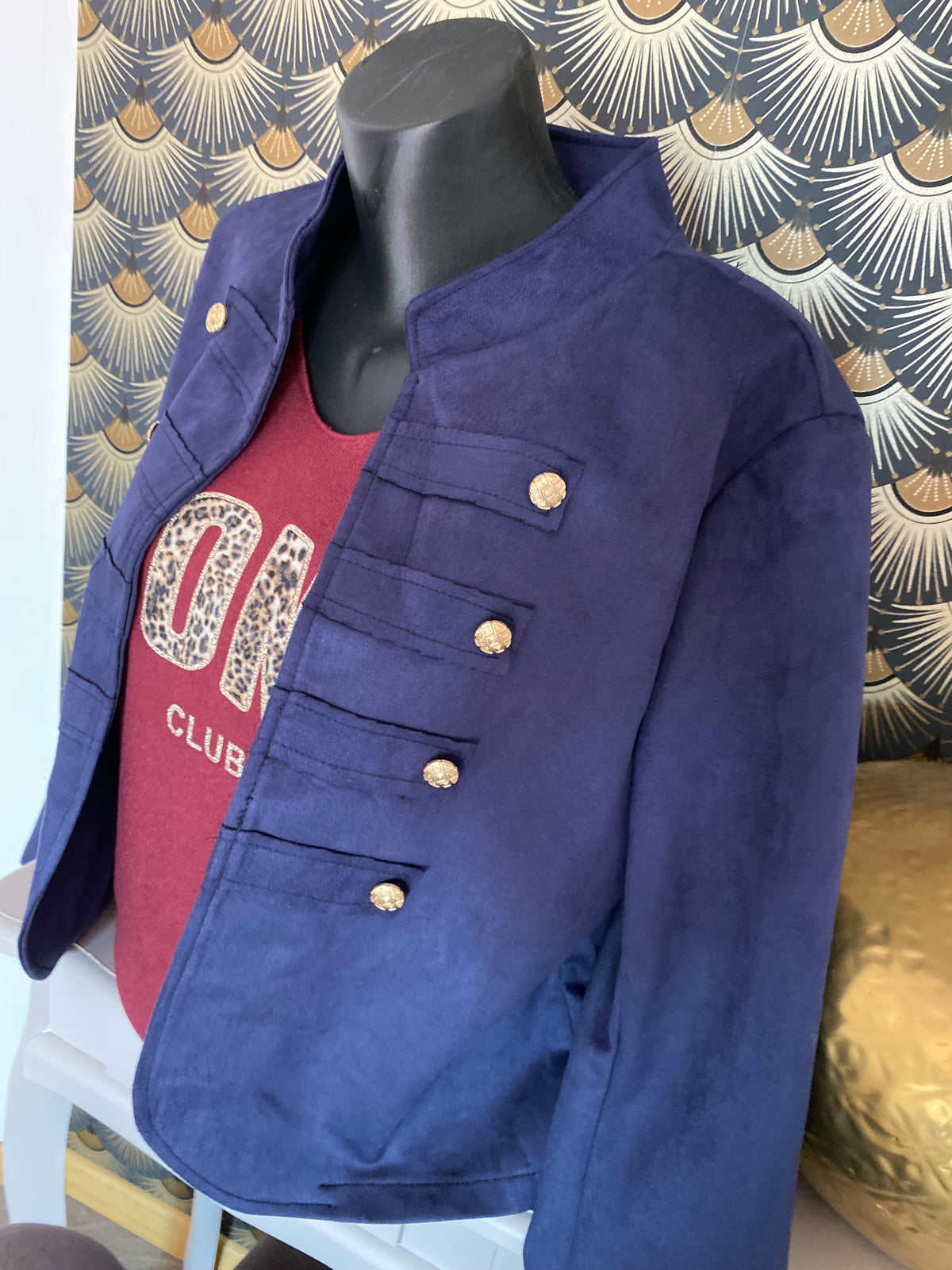 VESTE SUEDINE OFFICIER  TU 34/42 BLEU MARINE