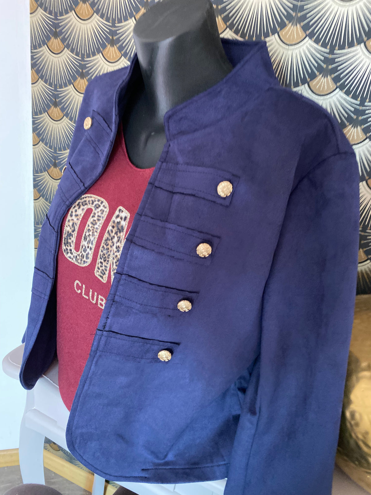 VESTE SUEDINE OFFICIER  TU 34/42 BLEU MARINE
