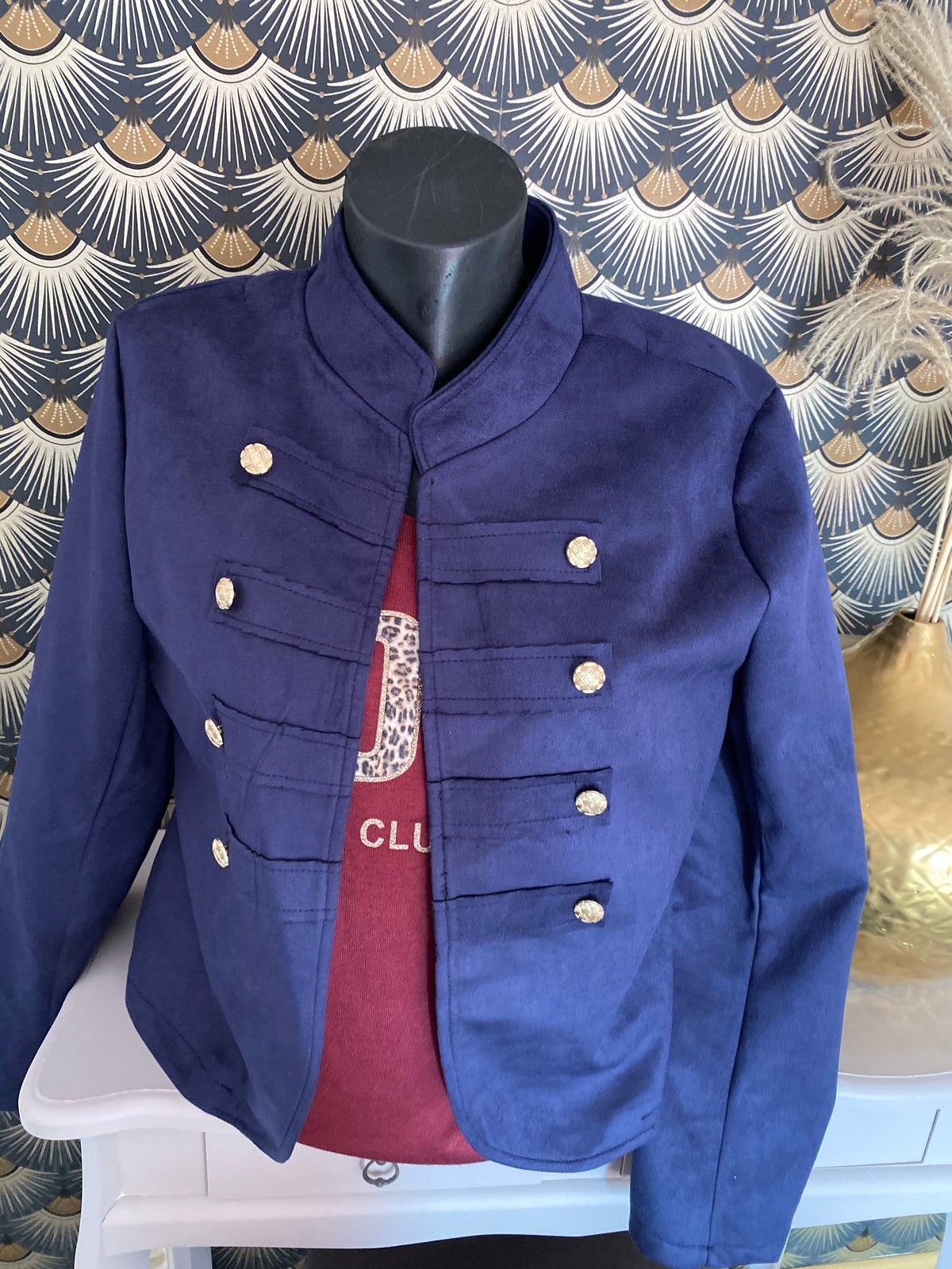 VESTE SUEDINE OFFICIER  TU 34/42 BLEU MARINE