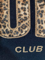 PULL FIN ICONIC LEOPARD  TU 34/42 PETIT 44 BLEU MARINE