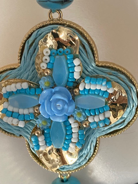 COLLIER SAUTOIR BOHEME BLEU