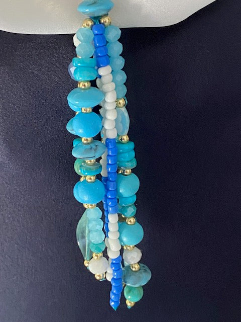 COLLIER SAUTOIR BOHEME BLEU