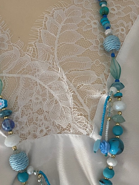 COLLIER SAUTOIR BOHEME BLEU