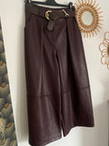 PANTALON SIMILI CUIR SEPT HUITIEME   BORDEAUX    TU 38/44
