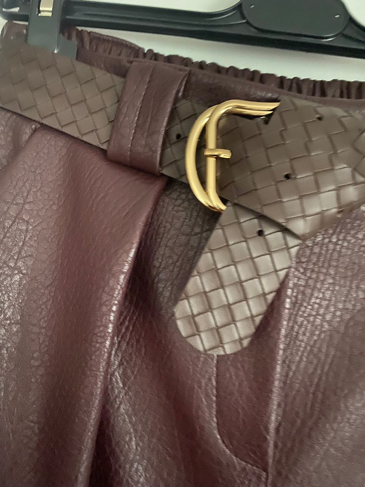 PANTALON SIMILI CUIR SEPT HUITIEME   BORDEAUX    TU 38/44
