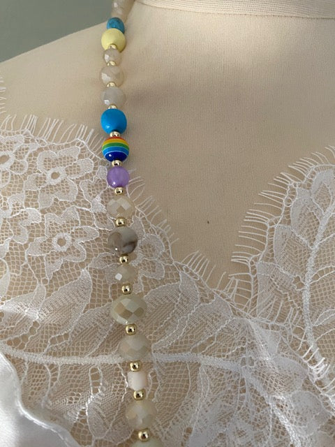 COLLIER SAUTOIR BOHEME PAQUERETTE BEIGE