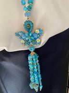 COLLIER SAUTOIR BOHEME PAPILLON BLEU