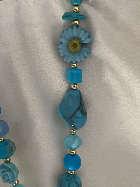 COLLIER SAUTOIR BOHEME PAPILLON BLEU