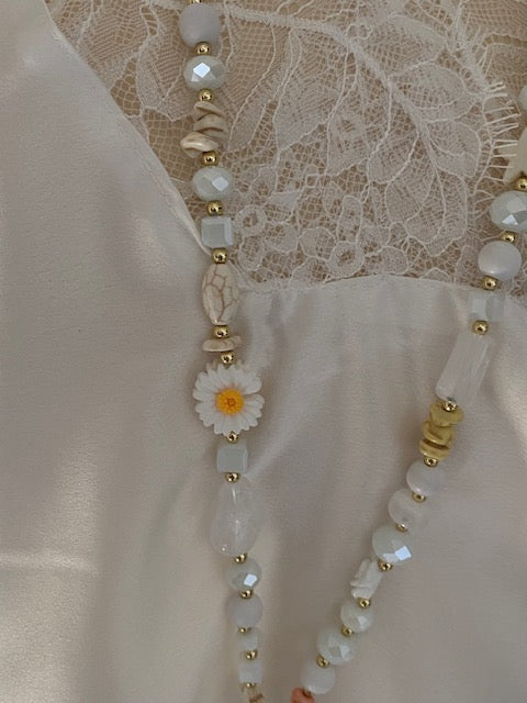 COLLIER SAUTOIR BOHEME PAPILLON BLANC