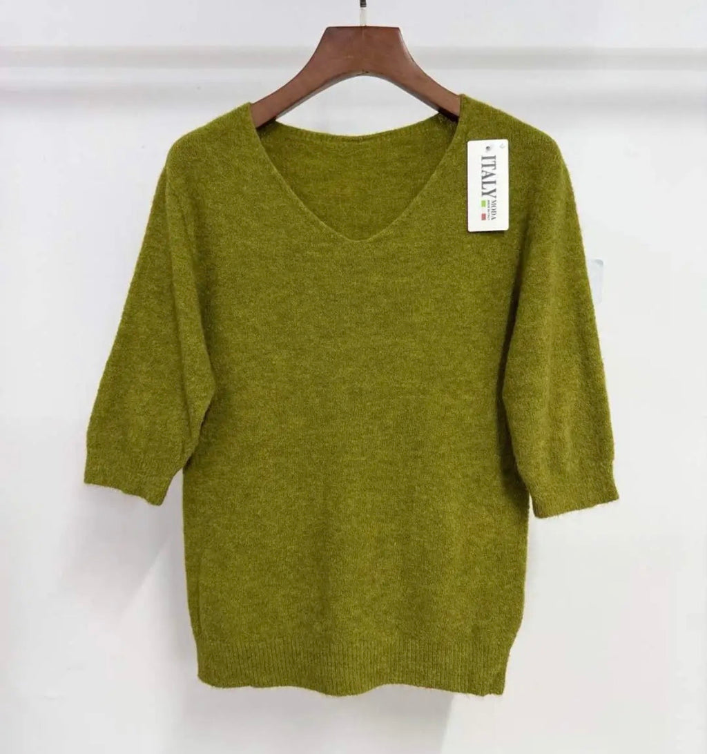PULL RUDY 30% ALPAGA  VERT OLIVE  TU 36/42 COL V