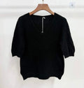 PULL RUDY 30% ALPAGA  NOIR   TU 36/42 COL V