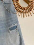 PANTALON JEAN FLEURS CARLA  TAILLES :S