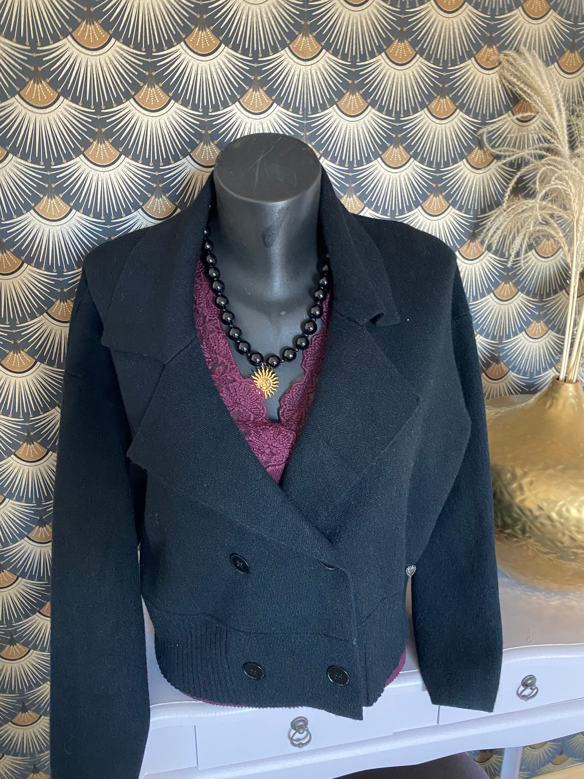 VESTE LAINAGE VALENTYNE NOIR  TU 36/42