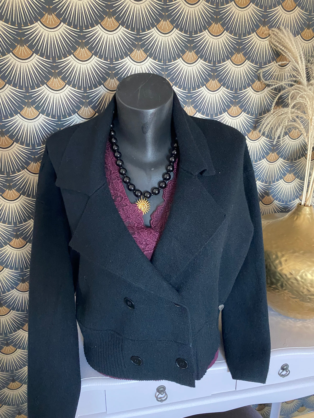 VESTE LAINAGE VALENTYNE NOIR  TU 36/42