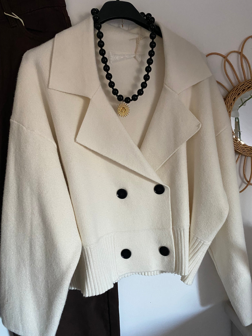 VESTE LAINAGE VALENTYNE ECRU  TU 36/42