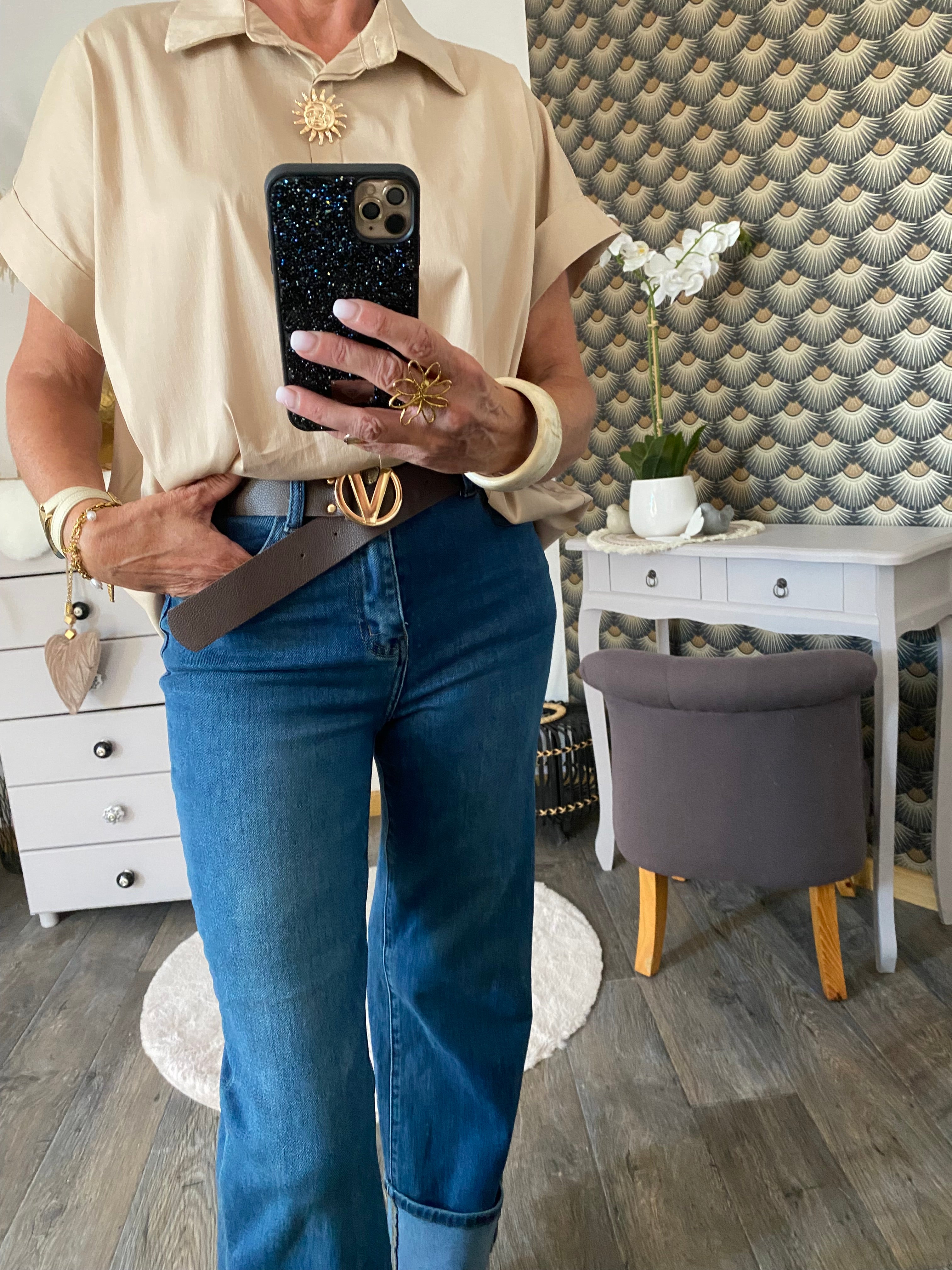 CHEMISE SOLEIL   BEIGE TU 38/48