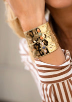 BRACELET MANCHETTE AMEL PIERRES NATURELLES AGATHE ORANGE