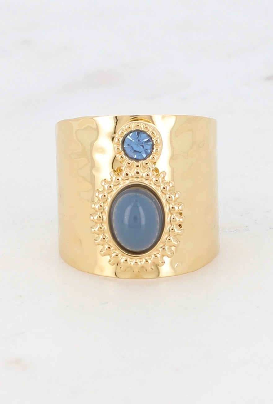 BAGUE SAMANTHA CRISTAL TAILLE BLEU