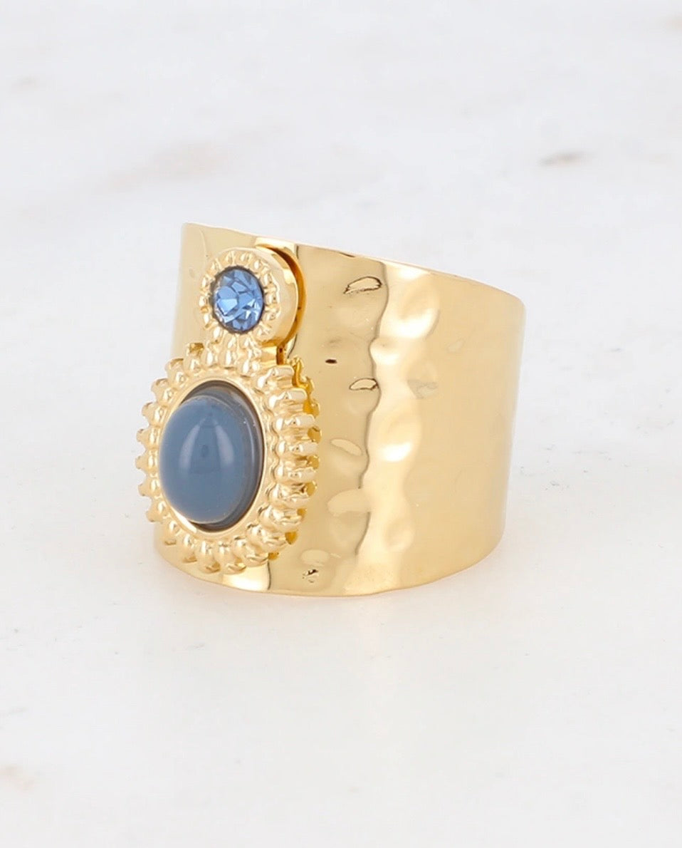 BAGUE SAMANTHA CRISTAL TAILLE BLEU