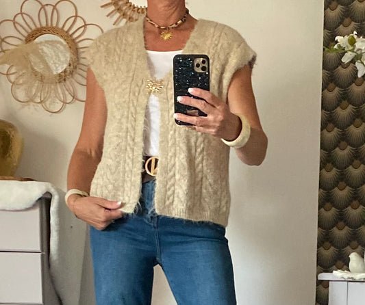 GILET SUN BEIGE  TU 36/44