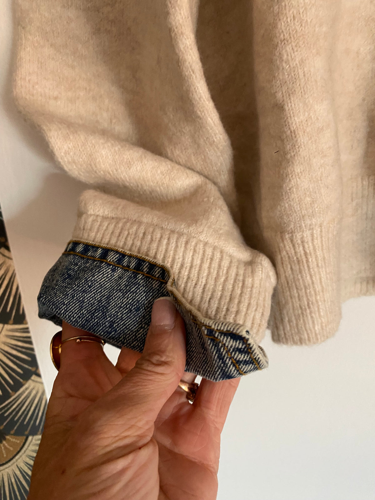 GILET COL CHEMISE EN DENIM   BEIGE   TAILLE UNIQUE 34/42