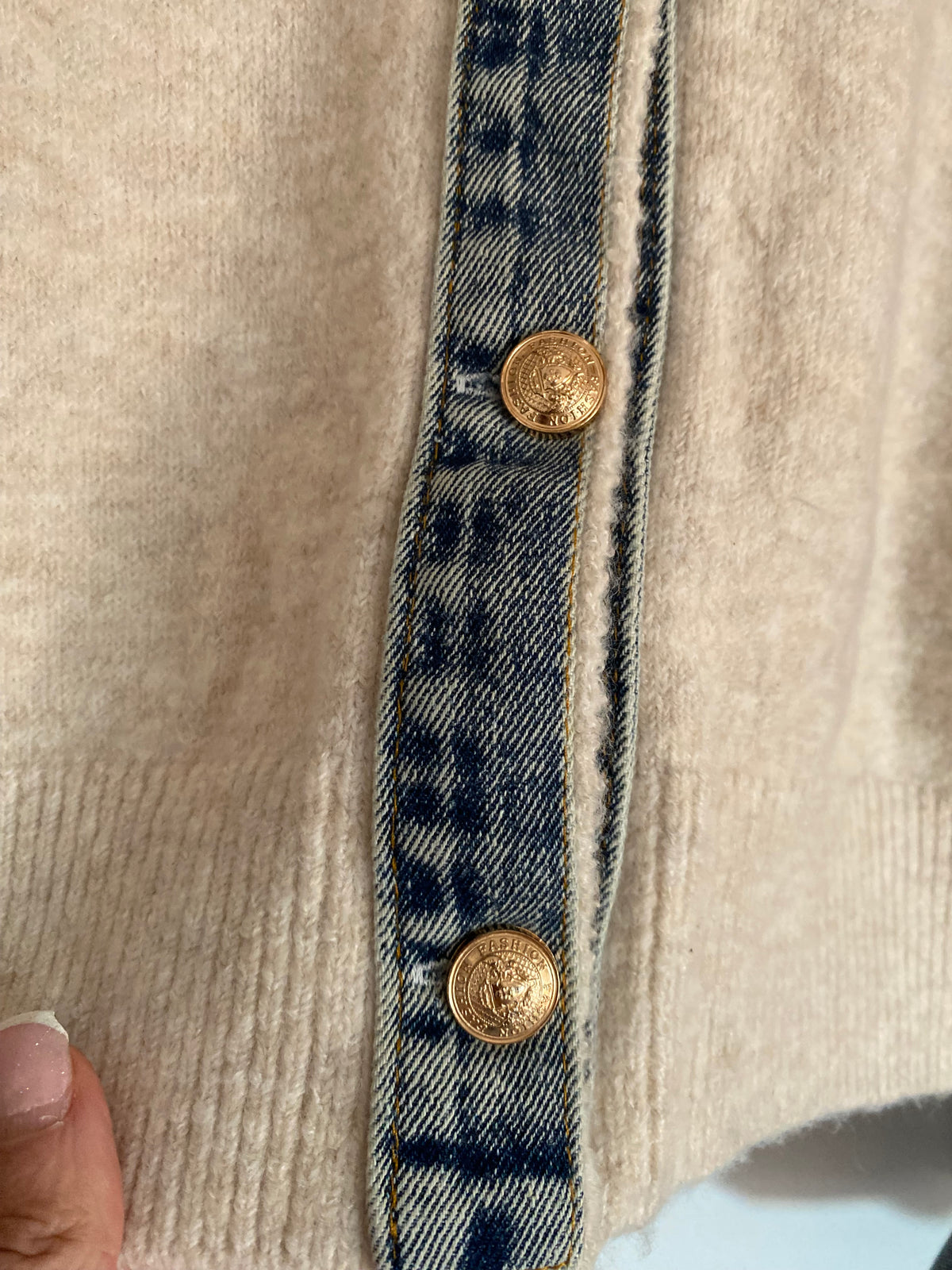 GILET COL CHEMISE EN DENIM   BEIGE   TAILLE UNIQUE 34/42