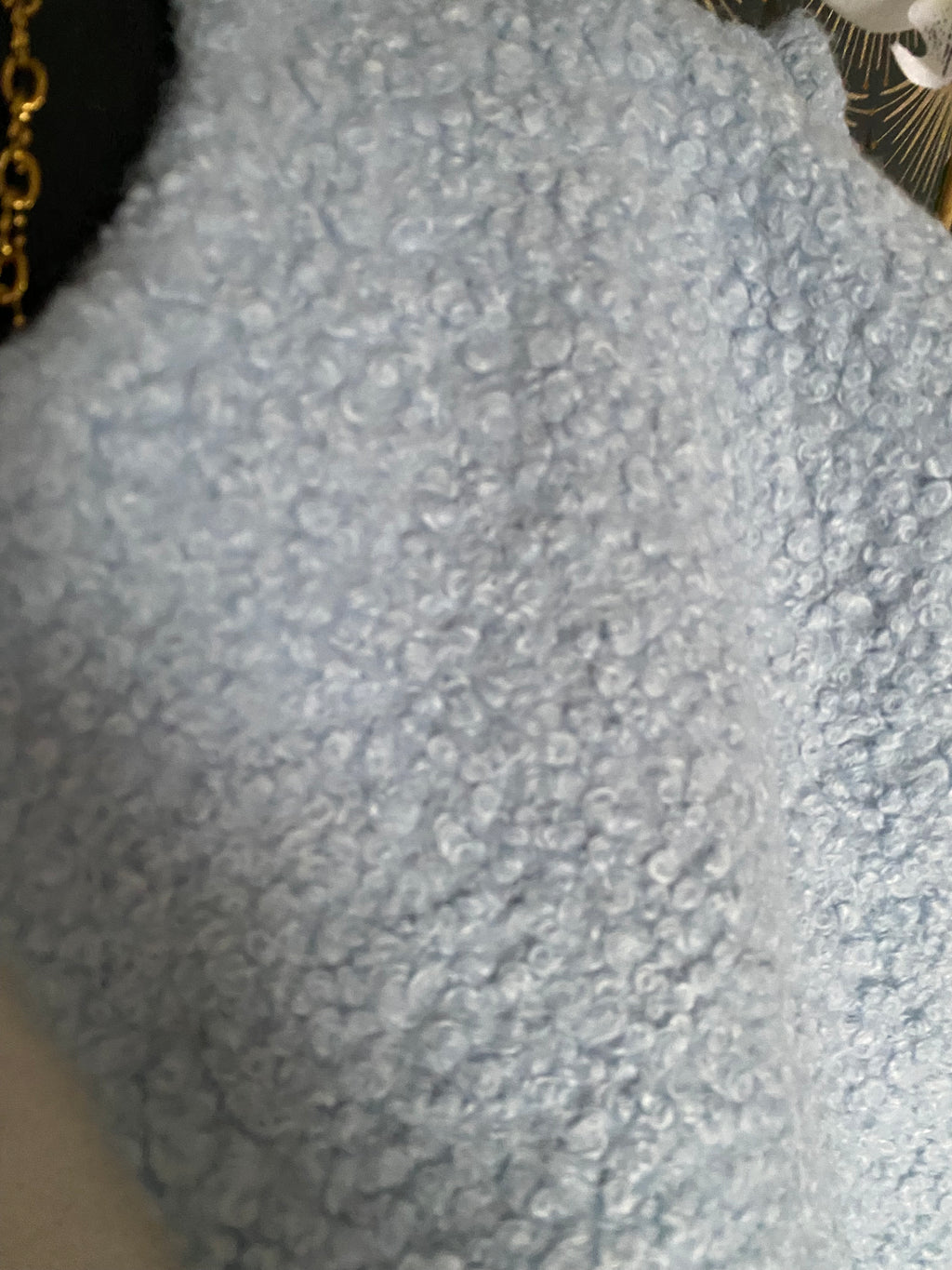 GILET BLEU BOUCLETTE   TU 40/46