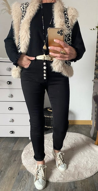 PANTALON JEAN NOIR   XS AU XXL