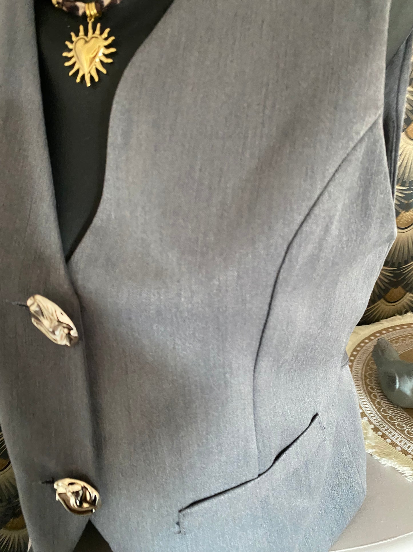 GILET BARMAN GRIS TU 36/44
