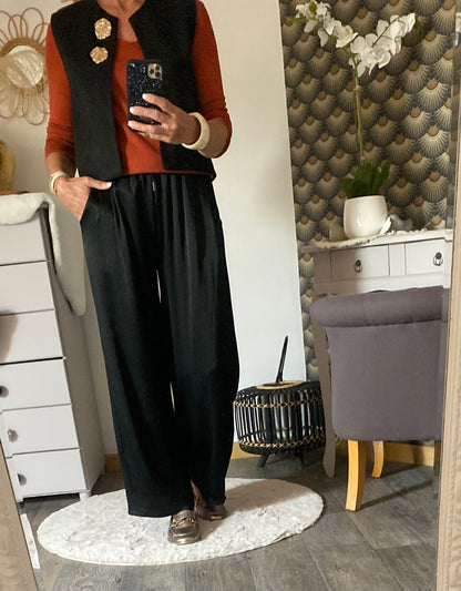 GILET SUEDINE NOIR TU 34/40