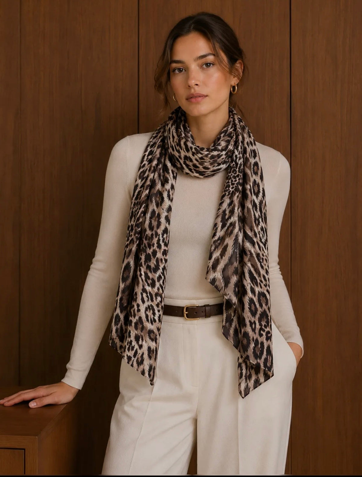 FOULARD 1  TAUPE 100% VISCOSE