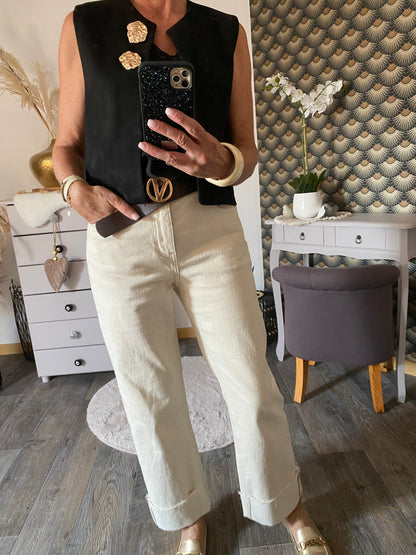 GILET SUEDINE NOIR TU 34/40