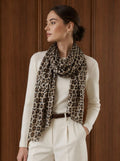 FOULARD 3 100% VISCOSE CAMEL LEOPARD