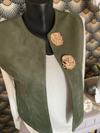 GILET SUEDINE  KAKI TU 34/40