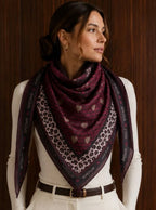 FOULARD TRIANGLE 4 AMOUR BORDEAUX 100% VISCOSE