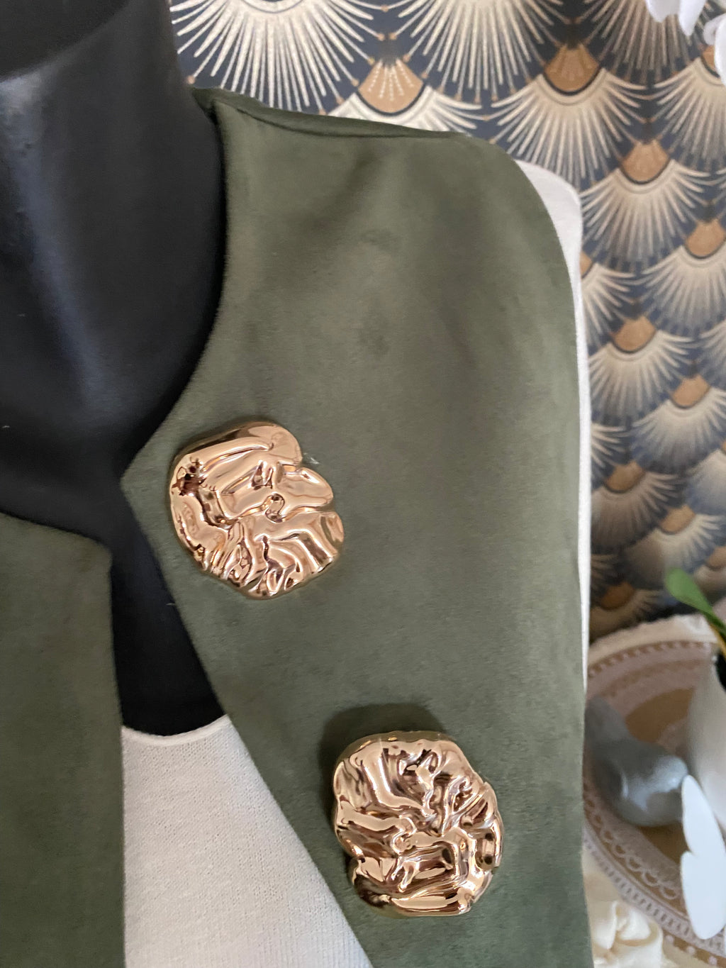 GILET SUEDINE  KAKI TU 34/40