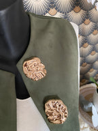 GILET SUEDINE  KAKI TU 34/40