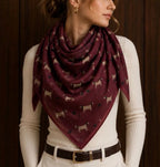 FOULARD TRIANGLE 6 CHIEN   TAUPE 100% VISCOSE