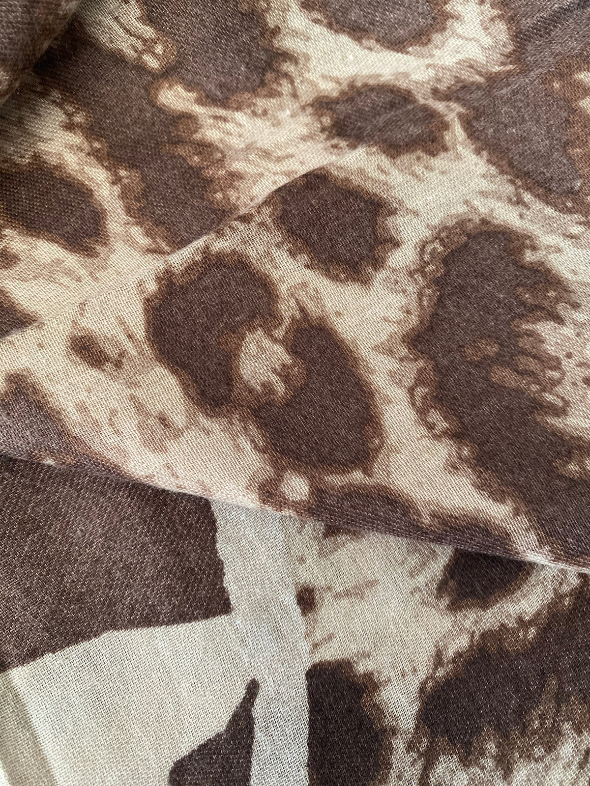 FOULARD 7 IMPRIME ZEBRE CAFE 100% VISCOSE