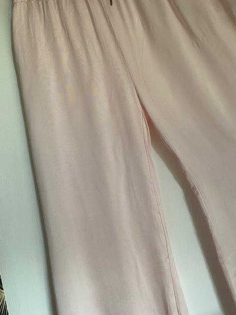 PANTALON PALAZZO ROSE  38/46  EFFET SOIE