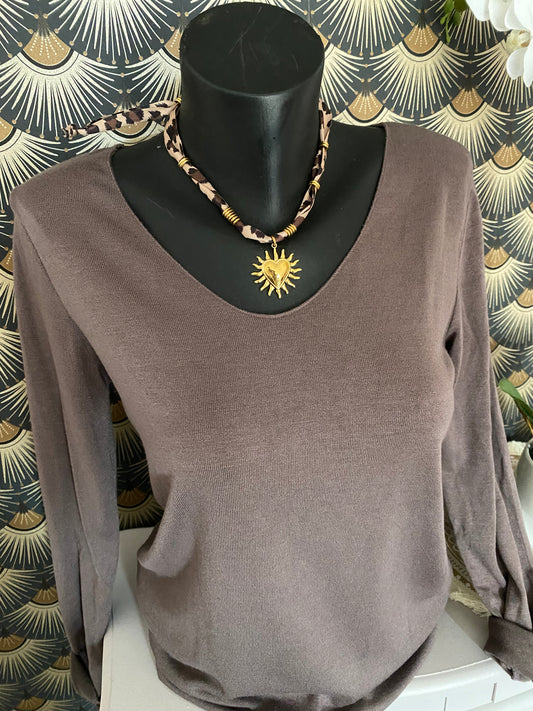 PULL FIN UNI  CHOCO TU 36/42