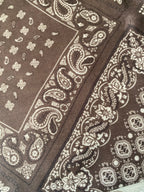 FOULARD 11 IMPRIME  100% VISCOSE  CAFE